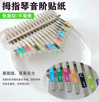 Thumb Piano Sheet Music and Scale Stickers, Kalimba Case, Colorful Numbered Note Labels, Finger Piano Score and Simplified Notation