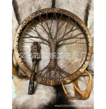 Cross-Border Drum of Life, Tree of Life Drum, Spring Atmosphere Decorative Musical Instrument Design, Creative Art Percussion Display Piece