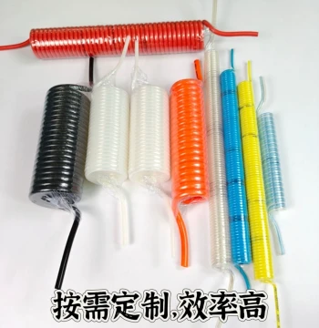 TPU Spring Air Tube, Pneumatic Telescopic Hose, PU Spiral Air Compressor Pump High-Pressure Air Tube with Quick Connectors