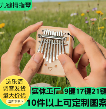 9-Key Thumb Piano, Wooden Portable Mini Kalimba with Tunable Keys, Ideal Gift for Beginners and Children, 9-Note Kalimba