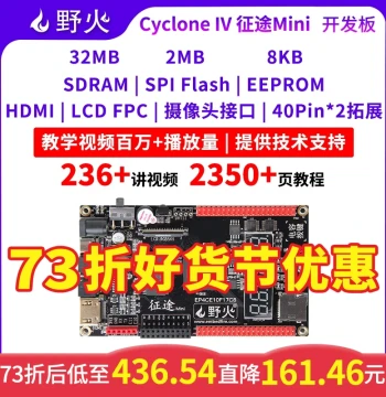 Wildfire Zhengtu MiNi FPGA Development Board Altera Cyclone IV EP4CE10F17C8N with HDMI
