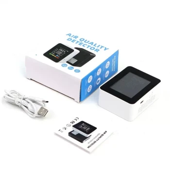 5 in 1 Digital Air Quality Monitor CO2 HCHO TVOC Humidity an