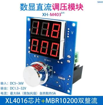 XH-M403 Digital Voltage Current Regulator Module XL4016 High Power 8A DC Voltage Board 12V 24V