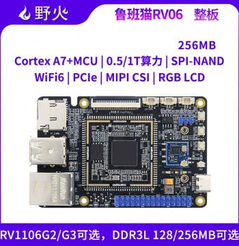 Wildfire Luban Cat RV06 Card Computer Rockchip RV1106 Developer Board Linux Core Board Visual Processing