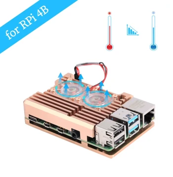 Raspberry Pi 4 Case Aluminum Alloy Heat Sink Shell
