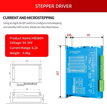 6 Closed-Loop Step HBS86H Drive Motor Driver Kit 8HBS8 Drive 6H Closed-Loop Driver for Engraving Machine Laser Machine
