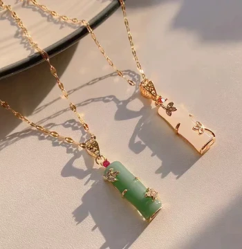 [70% Off Zone] Outlets Clearance Bamboo Joint Pendant Clavicle Chain outlets Women's Jewelry | Metal Structural Parts