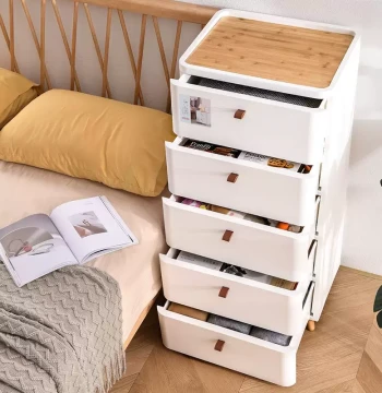 Japanese-Style Bedside Drawer Storage Cabinet Home No-Assembly Integrated Storage Unit Multi-Layer Drawer Chest