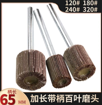 Extended Shank Flap Wheel Grinding Head 6mm with Handle, Ultra-Fine Polishing Burr 240#320#180# Abrasive Flap Disc for Polishing