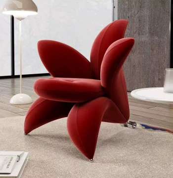 Nordic Stylish Flower Chair Designer Lily Flower Chair Minimalist Modern Single Fabric Leisure Petal Chair