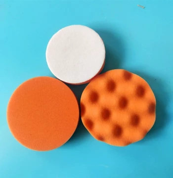 Self-Adhesive Sponge Polishing Ball, Flocked Sponge Pad for Car Waxing, Orange Flat/Wave/Hexagonal Pattern, 3-7 Inches