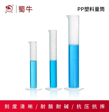 Plastic Graduated Cylinder PP Material with Scale Lines, Various Capacities for Chemical Experiments, 100/250/500/1000ml
