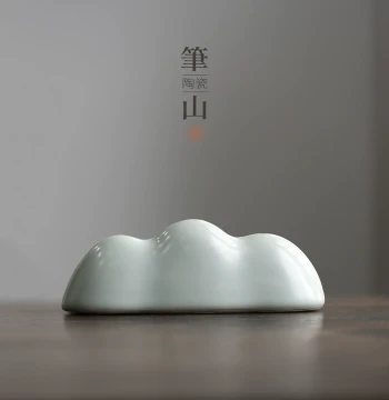 Wenxintang Ceramic Brush Mountain Cloud Brush Mountain Four Treasures of the Study Brush Rest Calligraphy Chinese Painting Brush Holder Paperweight Ceramic Ornament Multifunctional Creative Brush Rest Paperweight