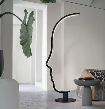 Nordic Living Room Artistic Human Face Floor Lamp Designer Bedroom Study Modern Minimalist Stepless Dimmable LED Lighting Fixture