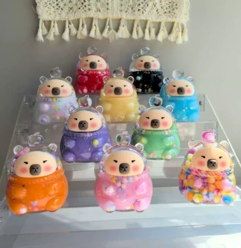 New Capybara Trendy Toy Oil-Infused Quicksand Cute Cartoon Desktop Ornament Premium Figurine Decoration