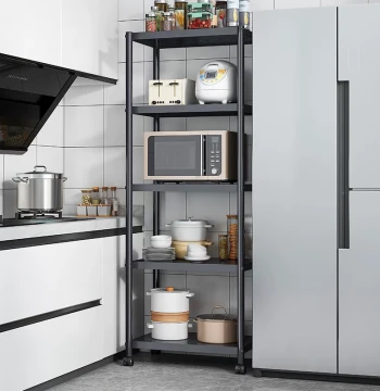 Kitchen Multi-Function Gap Storage Rack Floor-Standing Multi-Layer Household Storage Shelf Pot Microwave Organizer Rack