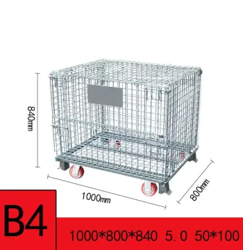 Jiangsu B4 Galvanized E-commerce Delivery Cage 0 Fold 00*Fast 800*840RGR Folding with Wheels 1 Lid Storage Cage Stacking Weekly