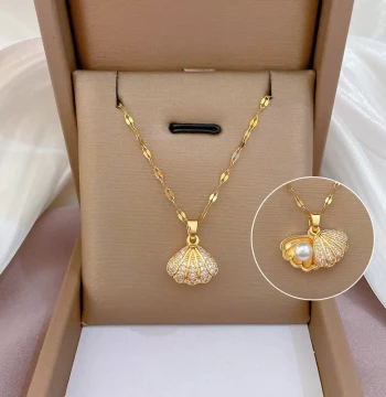 [70% Off Zone] Outlet Clearance Shell Pearl Necklace outlets Women's Jewelry | Metal Structural Parts