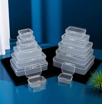 PP Plastic Storage Box, Transparent Parts Box, Packaging Box, Flip-Top Container, Sample Box, Jewelry Box, Pill Box