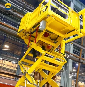 Scissor Lift Vertical Platform for Nuclear Industry Maintenance, Rail-Mounted Lateral Extension Scissor Lift