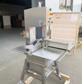 Vertical Fully Automatic Bone Saw Machine, Benchtop Bone Cutting Equipment, Stainless Steel Frozen Meat Block Cutter with Warranty
