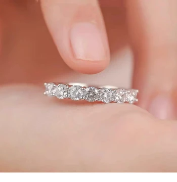 GIA Certified Natural Diamond PT950 Platinum Ring for Women - 1 Carat Classic Pave Setting 'Starry Sky' Engagement Ring for Valentine's Day