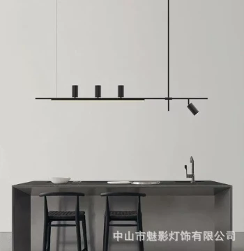 Designer Home Restaurant Bar Island Long Pendant Light, Italian Minimalist Creative Modern Shop Front Counter Chandelier
