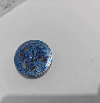Blue-Anodized Titanium Alloy 30*7mm Decision Coin Business Gift Calligraphy Paperweight DIY EDC Stress Relief Toy Handheld Piece