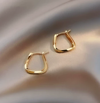 Outlets Clearance Counter Removal Bargain 18K Gold U-Shaped Geometric Ear Clips Studs Hoops Earrings Women's Accessories