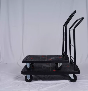 SF Express Dedicated Small Push Cart, SF Hand Truck Flatbed Cargo Trolley, Silent Foldable Handling Cart with Casters