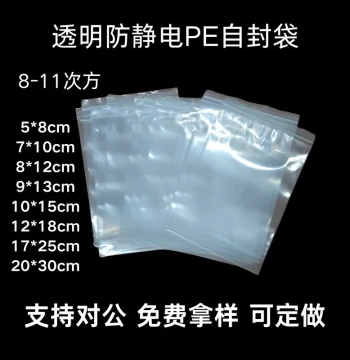 Transparent Anti-Static PE Resealable Bags for Power Cables and Modules, Thickened Premium Plastic Packaging