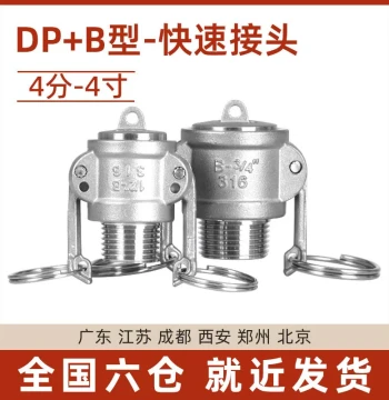 Quick Coupling DP+B Type Combination External Thread Plug Cap 304 Stainless Steel Lever-Lock Camlock for Water/Oil Hoses