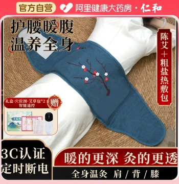 Renhe Warming Belly Belt – Menstrual Relief Device with Salt Pack, Electric Heating Sea Salt Moxibustion Therapy Pad for Abdominal Comfort