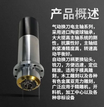 Automatic Tool Changer Electric Spindle BT30/BT40/11kw15kw18kw Metal Mold Engraving Drilling High-Speed Motor