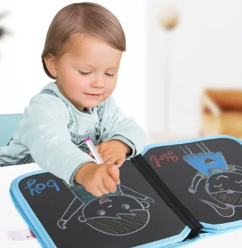 Children's Painting Set 14-Page Erasable Double-Sided Drawing Board with Water-Based Markers