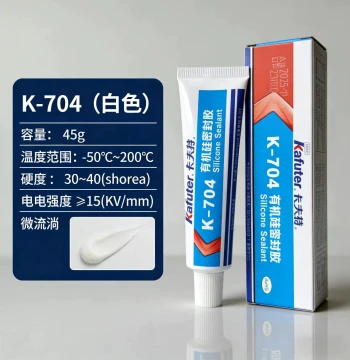 Kafuter 704 Silicone Rubber Industrial White/Black RTV Organic Silicone Waterproof Insulation High-Temperature Sealant