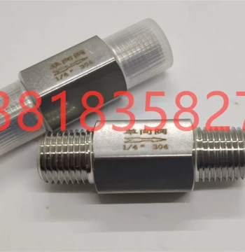 304 Stainless Steel Double External Thread Check Valve Hex 2/8 ZG Thread Water Oil Gas Non-Return Valve NPT Sealed Leak-Proof