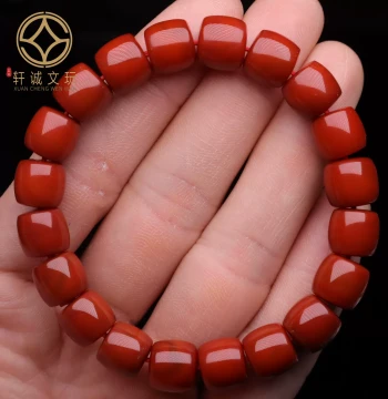 Authentic Liangshan Full-Meat Full-Color Southern Red Straight-Cut Old-Style Agate Loose Beads for DIY New Cultural Play Accessories and Bracelets