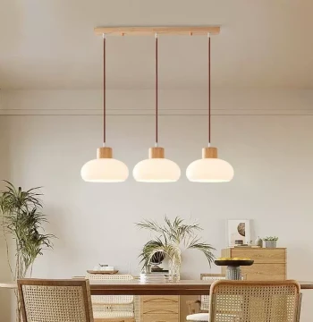 Vintage Raw Wood Cream Style Dining Room Pendant Light, Nordic Minimalist Dining Table and Bar Counter Pendant, Creative Bedroom Bedside Small Pendant Light