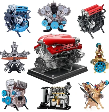 Car Engine Model Saturn Culture Alloy Assembly V8 Four-Cylinder V12 Runnable Mini Engine Toy