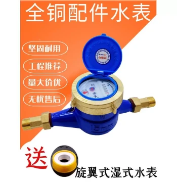 Rotary Water Meter Domestic Wet-Type Water Meter for Home Rental Apartments 4/6 Inch DN15 Mechanical Anti-Reverse Vertical Type
