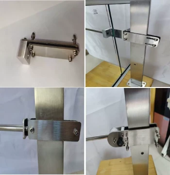 Shopping Mall Glass Side Flagpole, Atrium Side-Mount Stainless Steel Flagpole, Glass Railing Clamp Post Flagpole