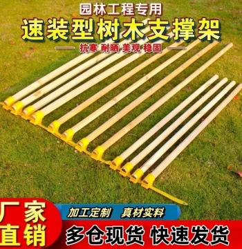 Tree Support Stakes Made of Fir, Pine, and Poplar Wood: Windproof Engineering Bracing Frames for Landscaping and Garden Stabilization