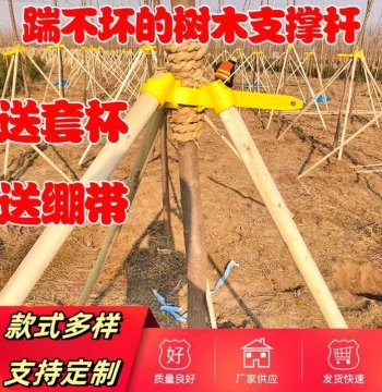 Tree Support Fixator, Support Frame Pole, Pine, Fir, and Poplar Wood Sticks for Landscaping Windproof Engineering Stable Brackets