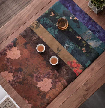 Premium Waterproof Tea Mat for Master Position, Light Luxury Wabi-Sabi New Chinese Style Dry Brewing Platform Tablecloth, Tea Runner, Cloud Gauze