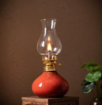 Butter Lamp Holder Camping Eternal Light Ceramic Household Kerosene Lamp Ambient Night Light Butter Incense Burner Aromatherapy Lamp