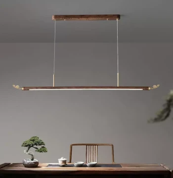 New Chinese Style Restaurant Pendant Light, Best-Selling Tea Room and Study Lamp, Full Brass Solid Wood Zen Lighting Fixture for Tea Tables, Designer Lamp