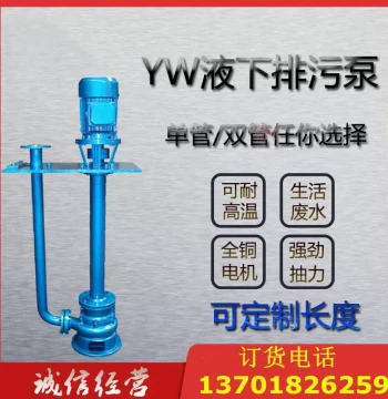 In Stock 65YW37-13-3 Type Non-Clogging Long-Shaft Cast Iron Explosion-Proof Sewage Pump, Stainless Steel Corrosion-Resistant Submersible Pump
