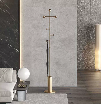 Stainless Steel Clothes Rack Floor Standing Italian Light Luxury Design