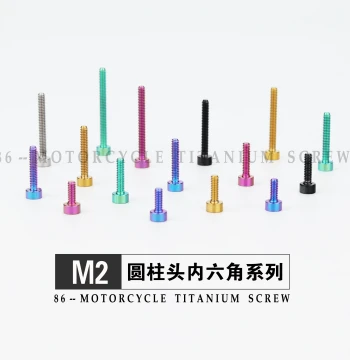 Titanium Alloy Socket Head Cap Screws M2 for RC Models, TC4 Rust-Proof Cup Head Screws in Gold, Black, Pink, Purple, Blue, Green